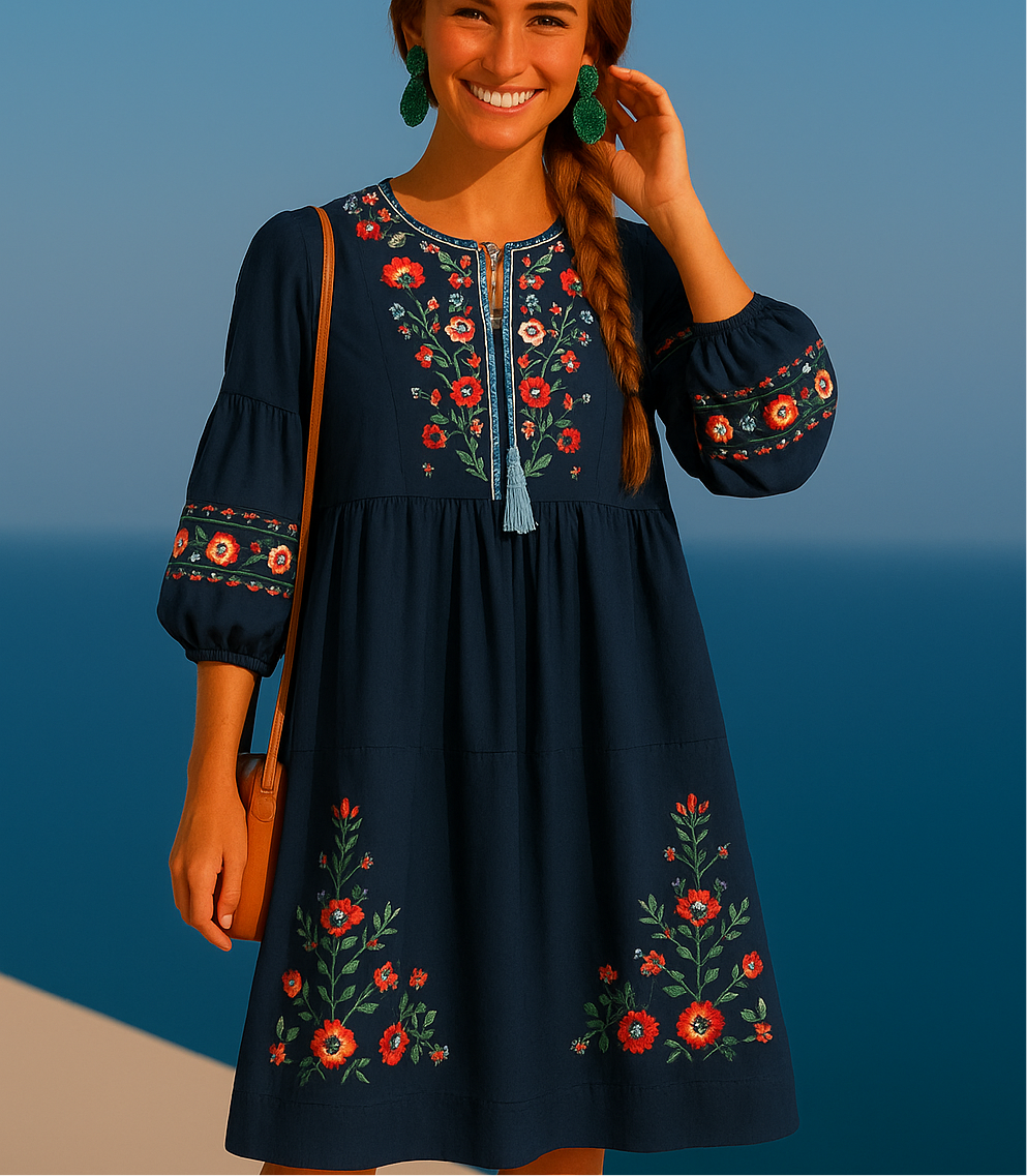 40% OFF Norman embroidered dress, 3 colors, sizes (36-46)