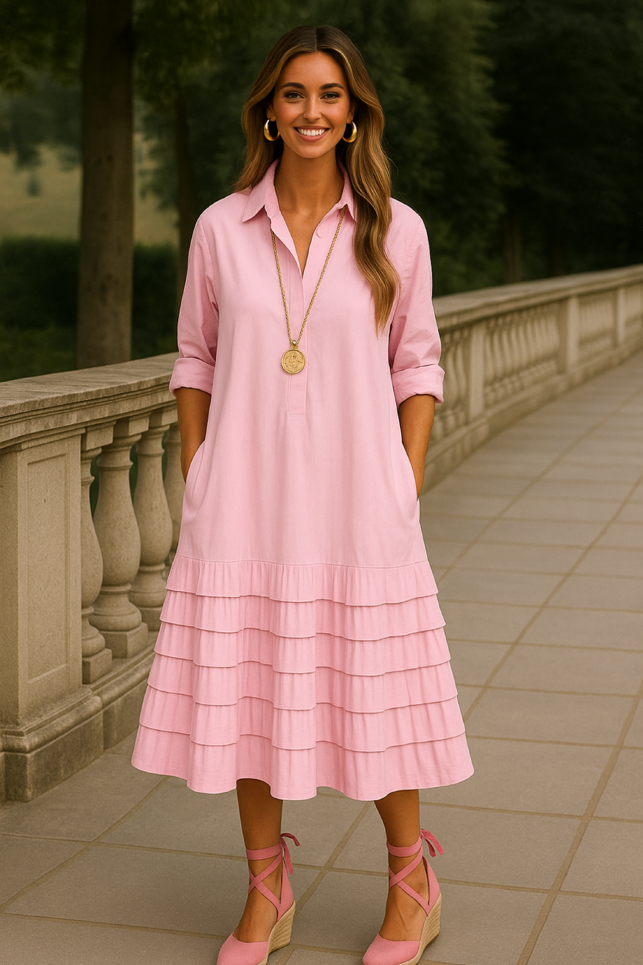 Mintlis women's 100% cotton lycra Bambi dress, 3 colors, sizes (36-50)