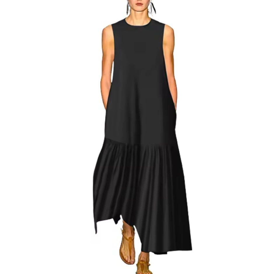 Monarch Flower asymmetrical dress, 3 colors, sizes (36-50)