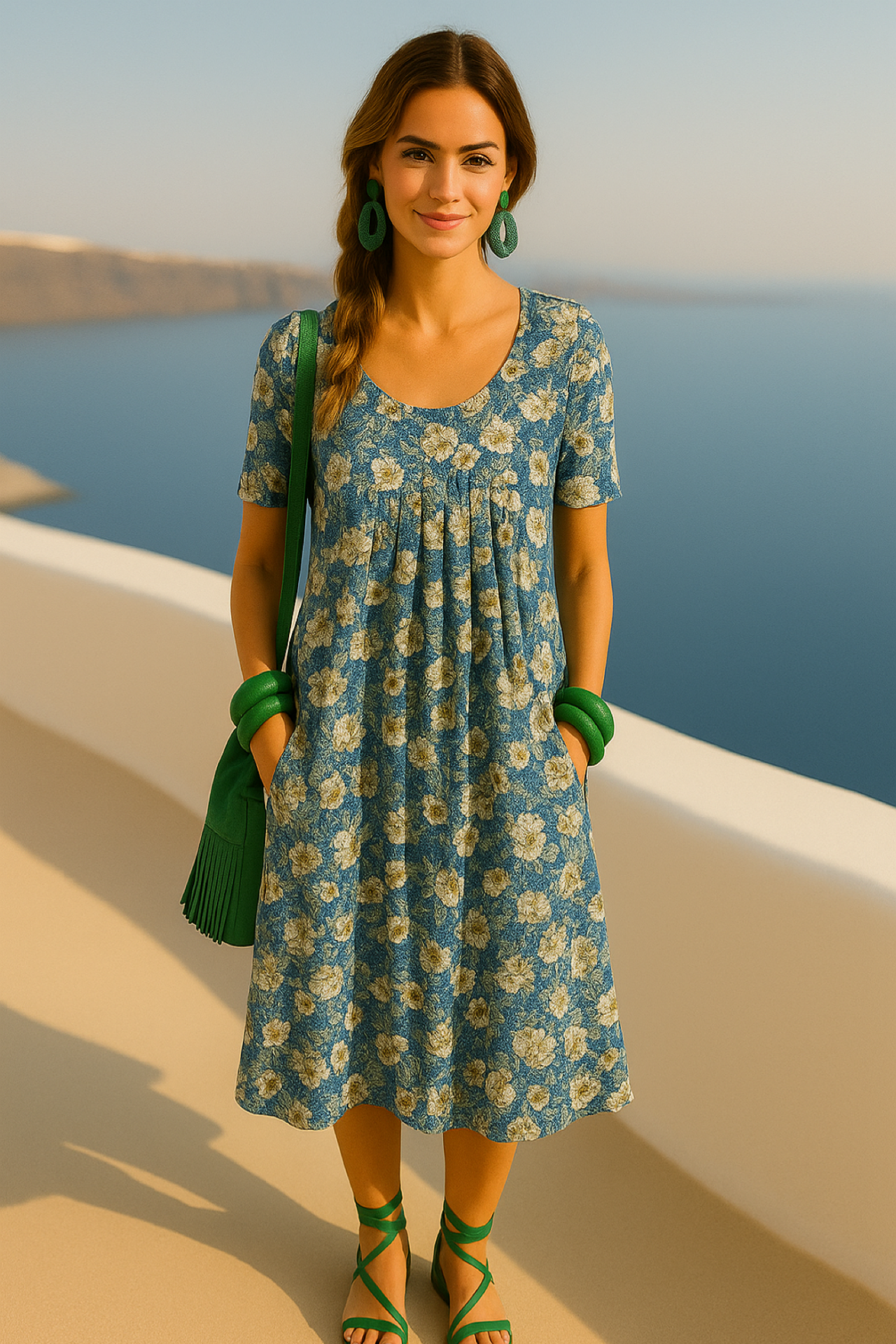 40% OFF East cotton knit dress, 6 prints, sizes (36-50)