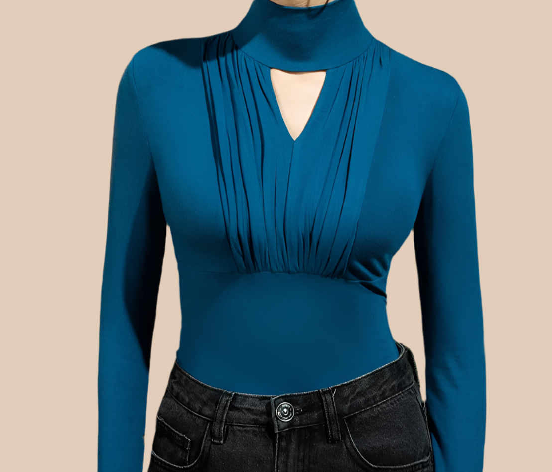 Claudia top in stretch cotton lycra elastane, 2 colors and 6 sizes