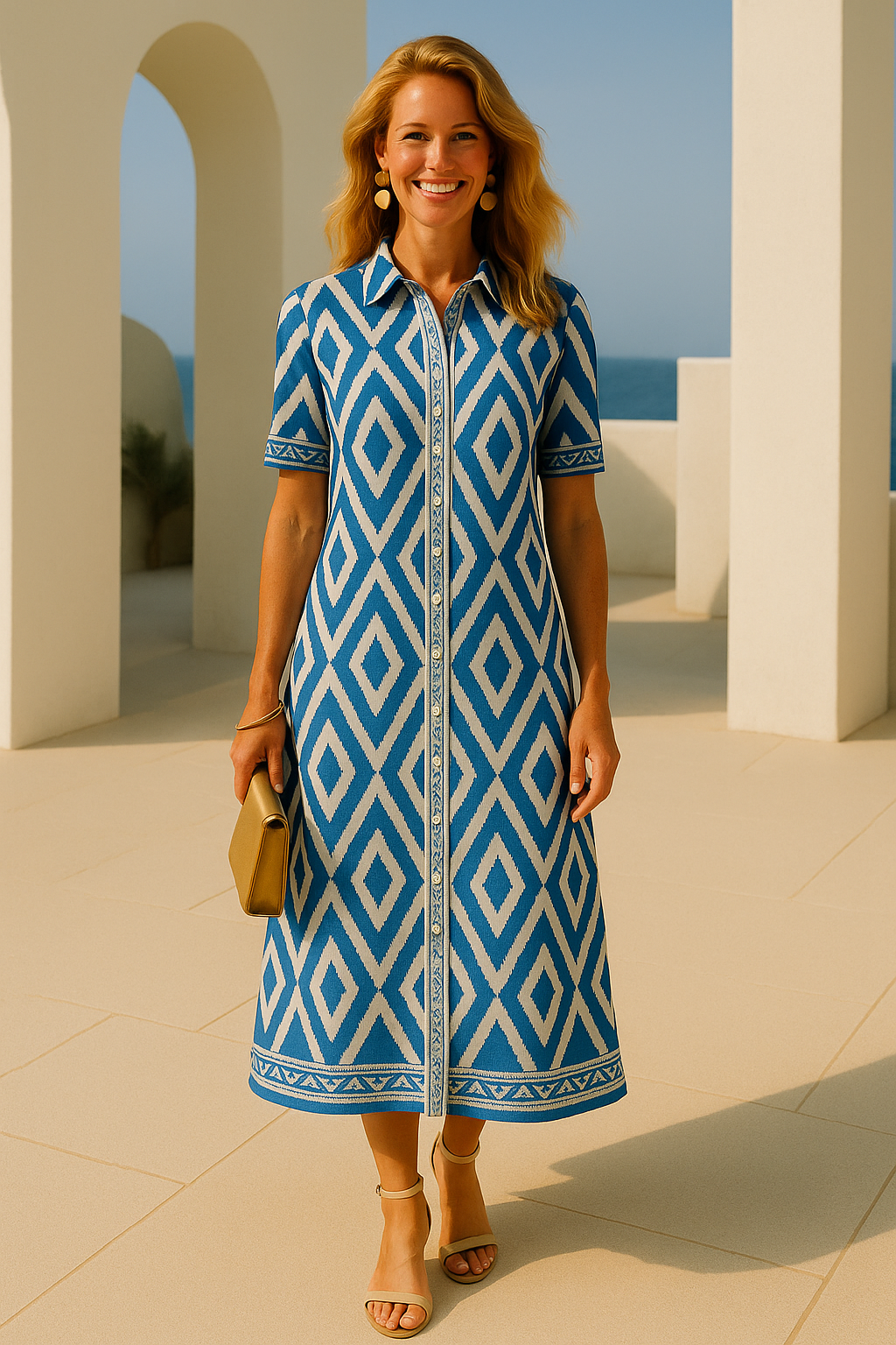 Mintlis women's, Italy viscose shirt dress, 6 prints, sizes (36-52)