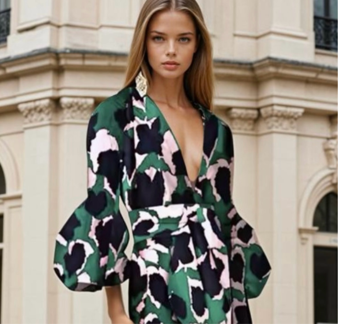 Mintlis mujer gasa vestido Tiffany verde, tallas (36-44)