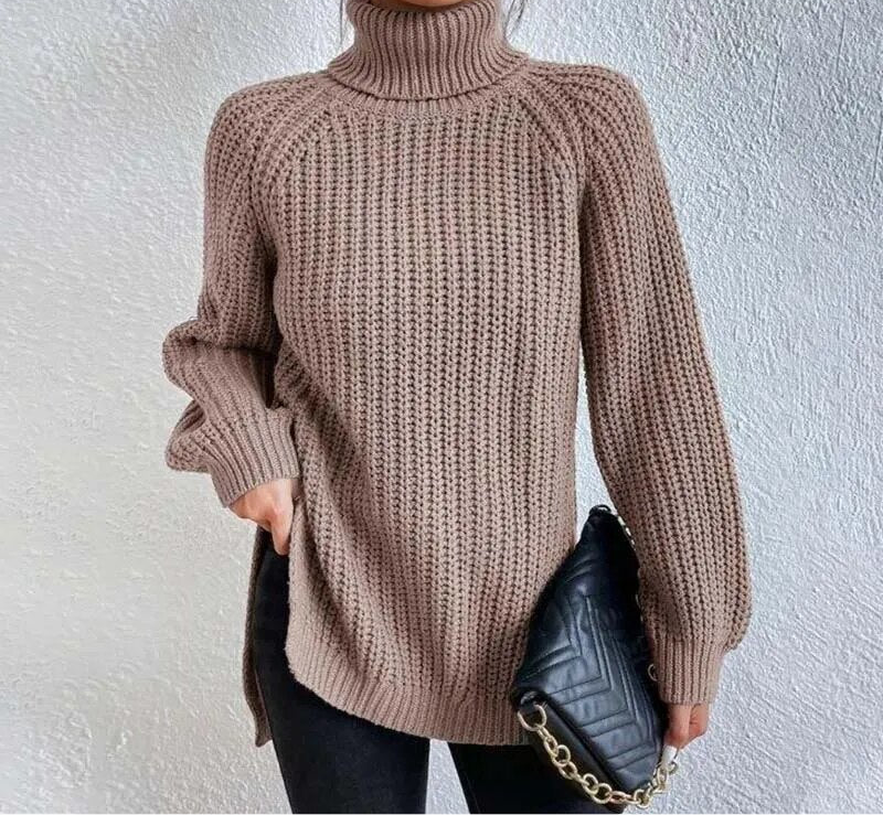 Mintlis mujer punto cuello vuelto Mirco, 5 colores, tallas (S-4XL)