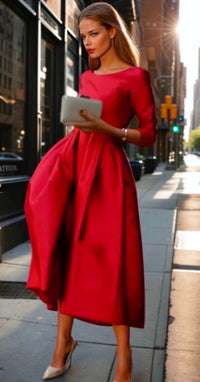 Dinastia dress, satin lycra elastane, 2 colors, sizes (36-48)