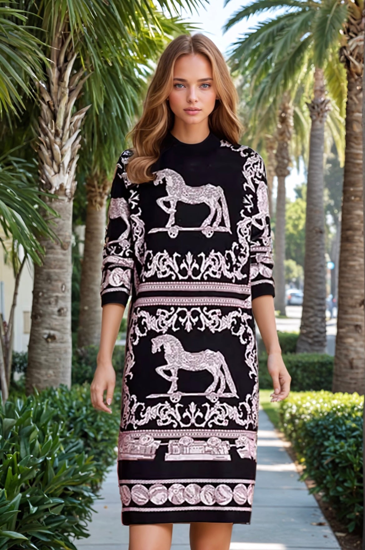 Mintlis mujer punto seda vestido Linda, tallas (36-48)