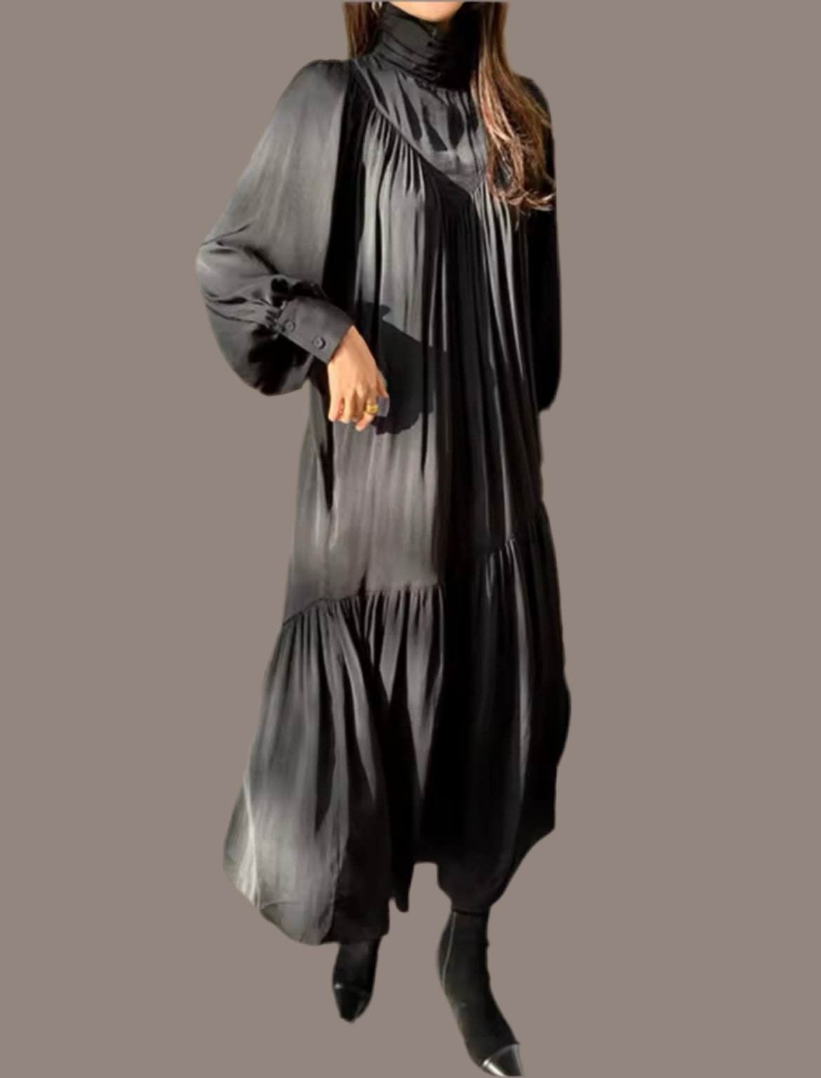 Mintlis mujer, seda plisada, cinturón incluido vestido Amorío, 2 colores, talla (36-48)