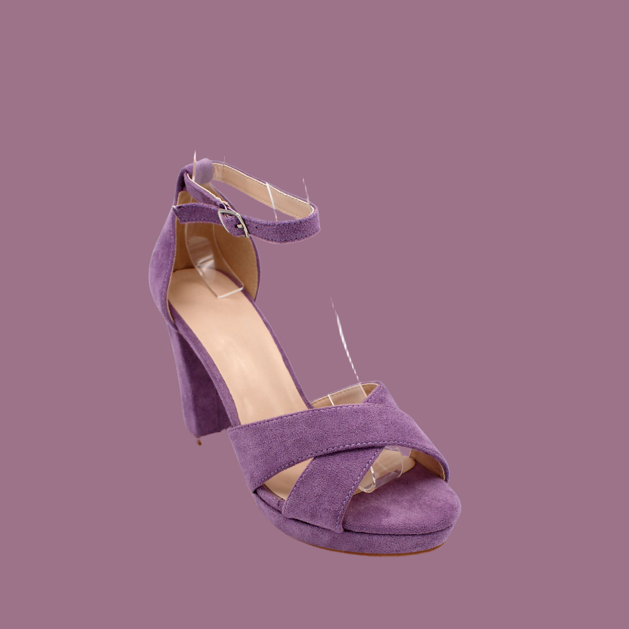 Sandalias Rebeca de purpurina y antelina, Made in Spain, 9 colores