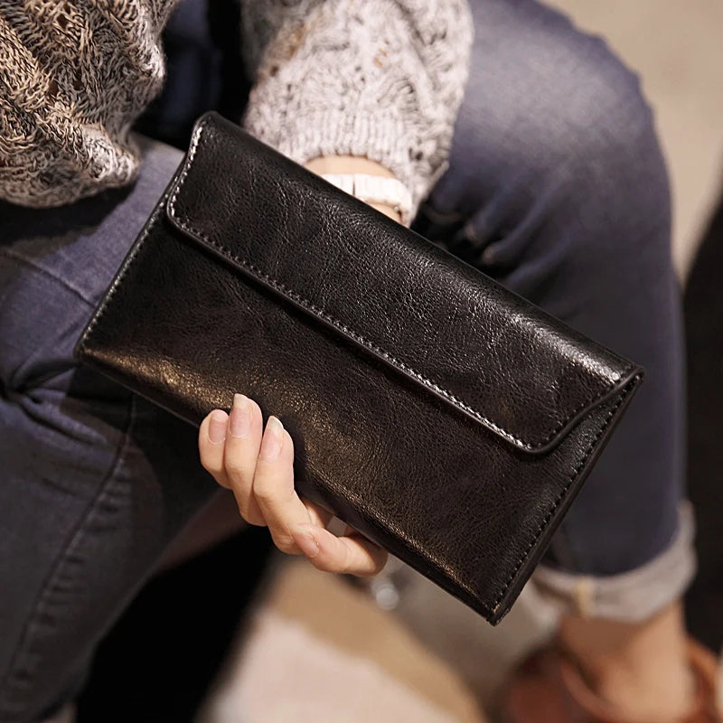 Pochette Carlota en cuir véritable, 5 couleurs