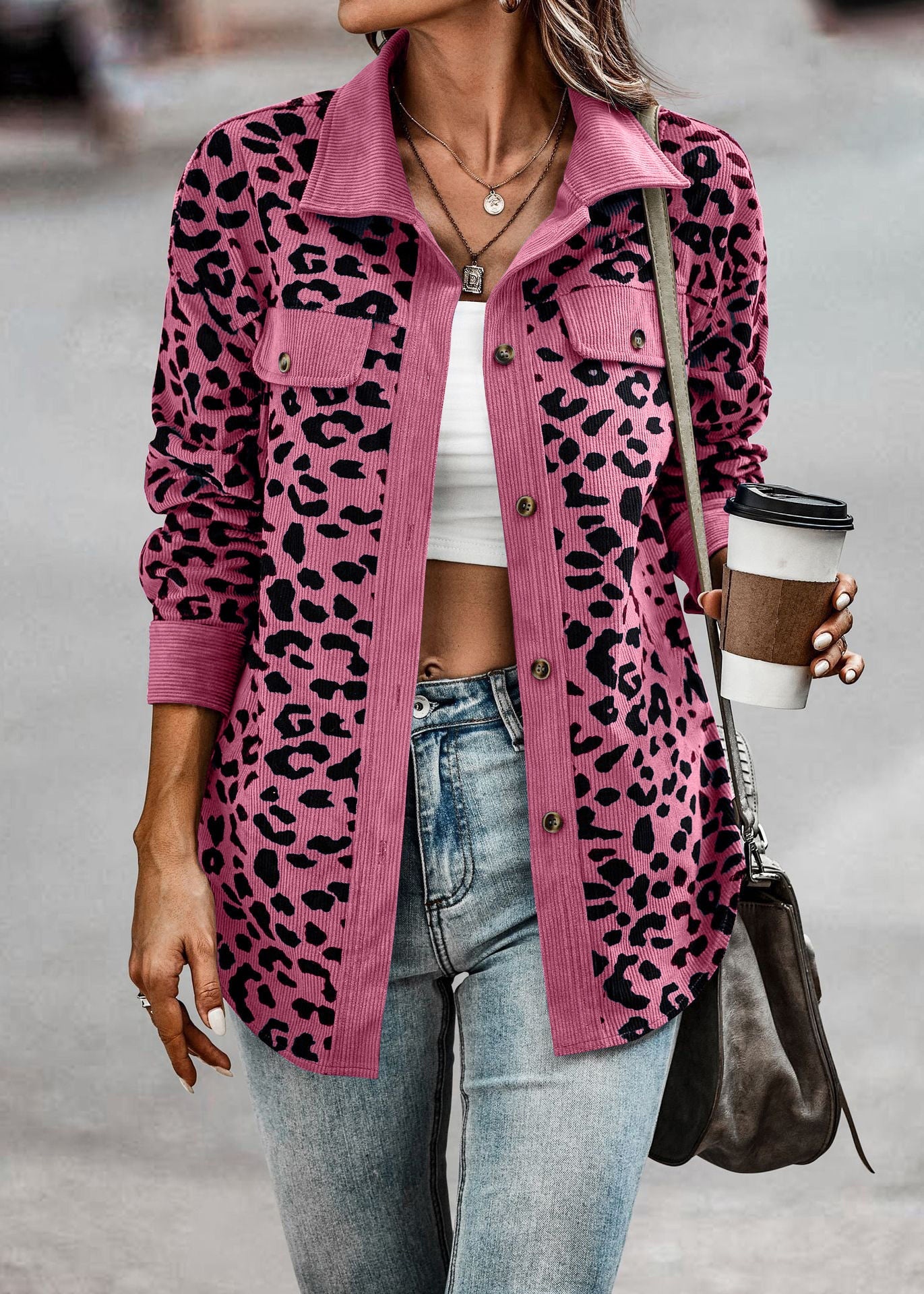 Leo jacket with Lopardo print, 8 colors, 6 BIG SIZES