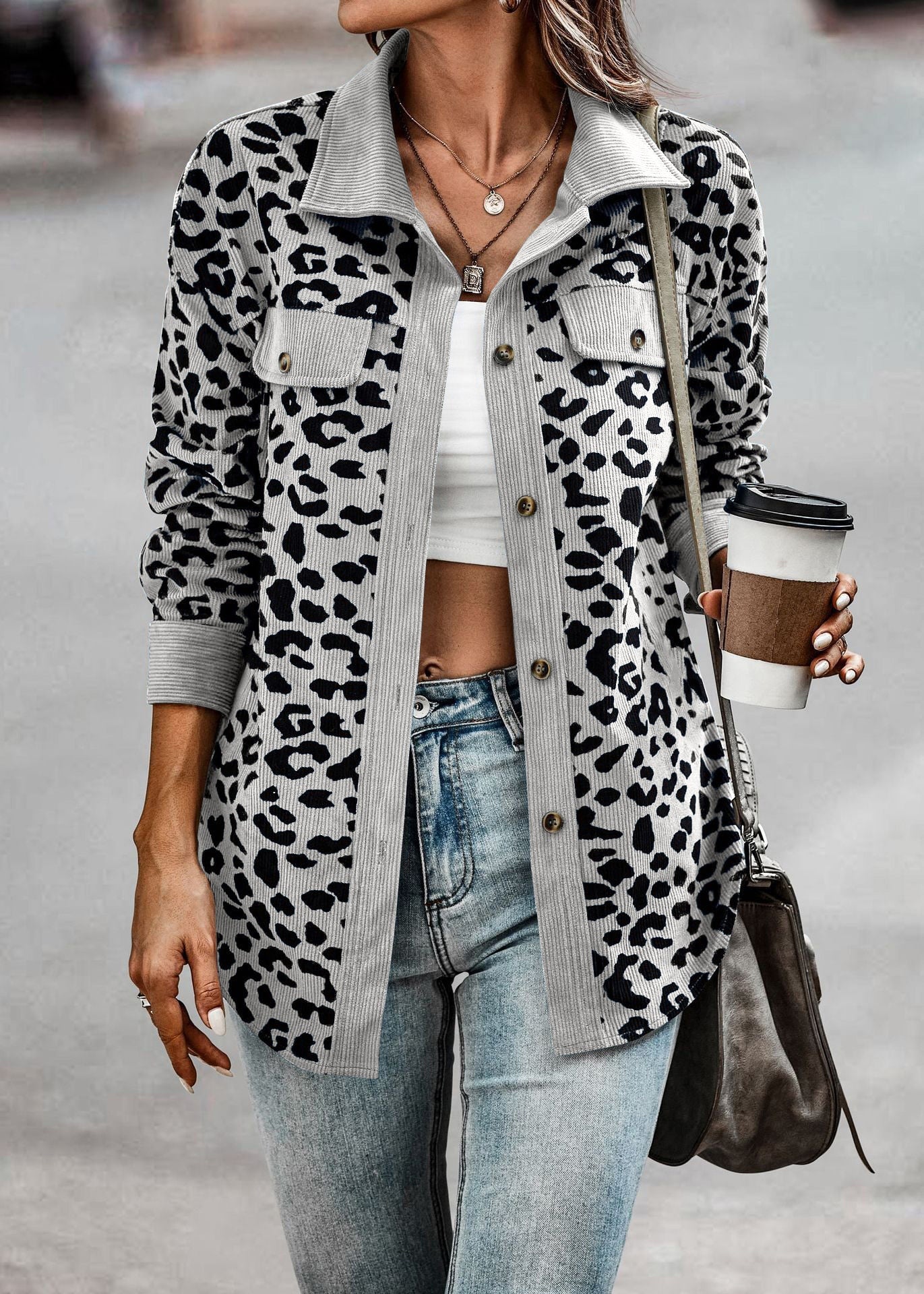 Leo jacket with Lopardo print, 8 colors, 6 BIG SIZES