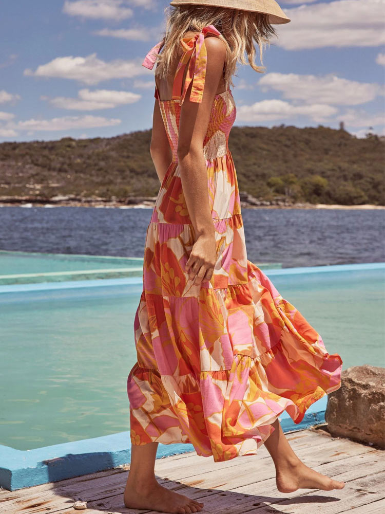 Robe d'été en mousseline et viscose, 2 couleurs