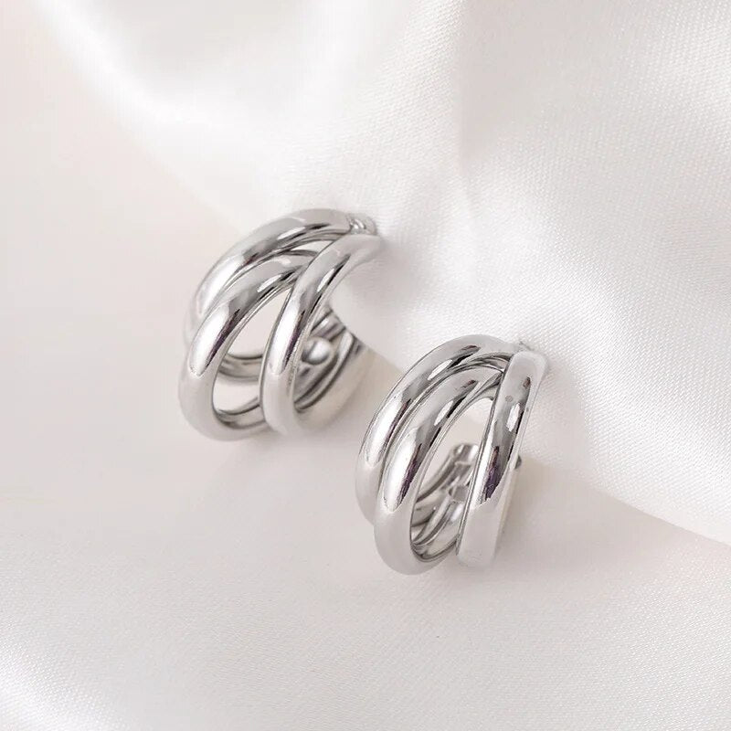 CLIP Nadine Hoops Earrings, 2 colors
