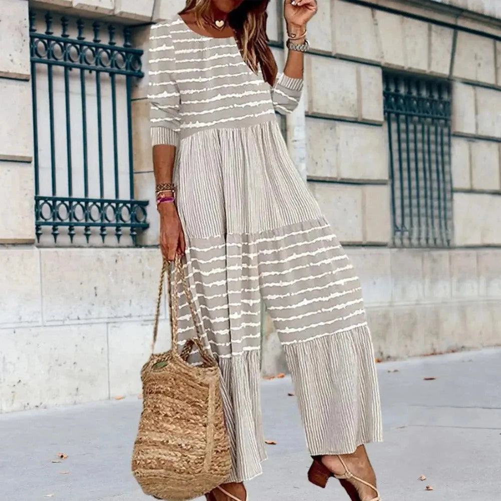 AMORES striped jumpsuit in very soft viscose, 3 colors, 5 sizes