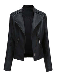 Mintlis mujer piel chaqueta motera Carolina, 12 colores, 7 tallas