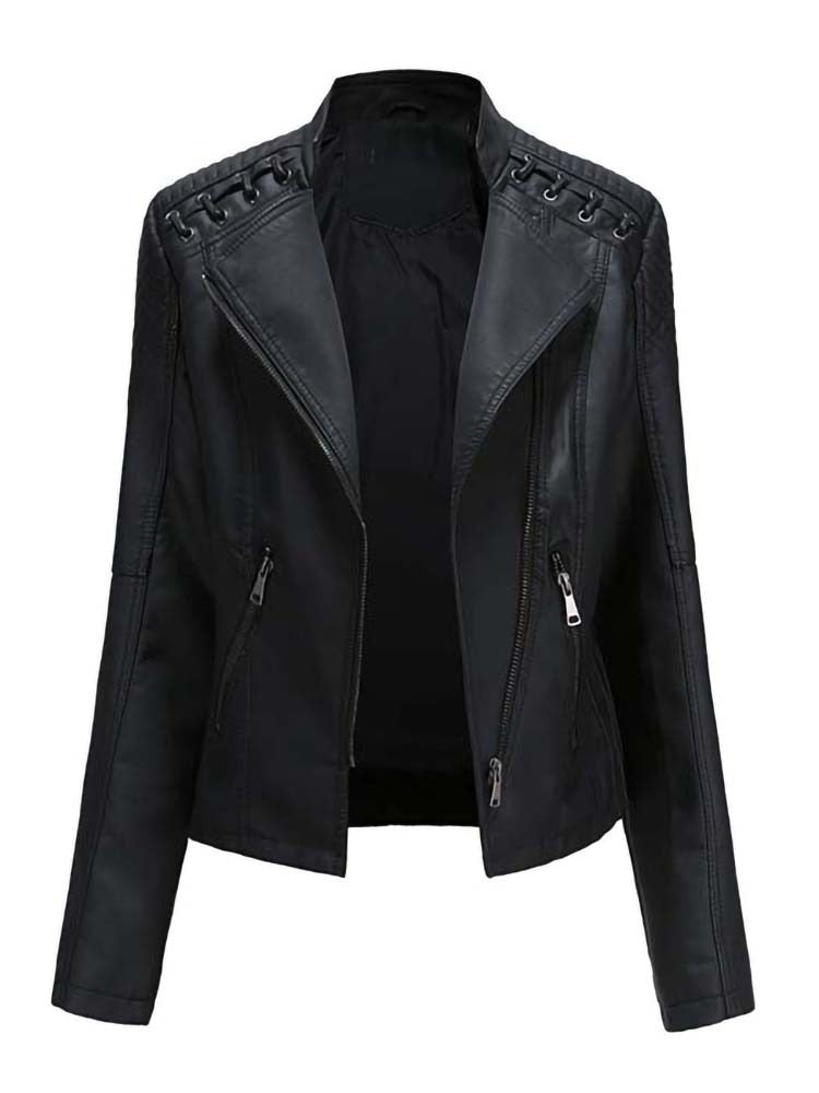 Mintlis mujer piel chaqueta motera Carolina, 12 colores, 7 tallas