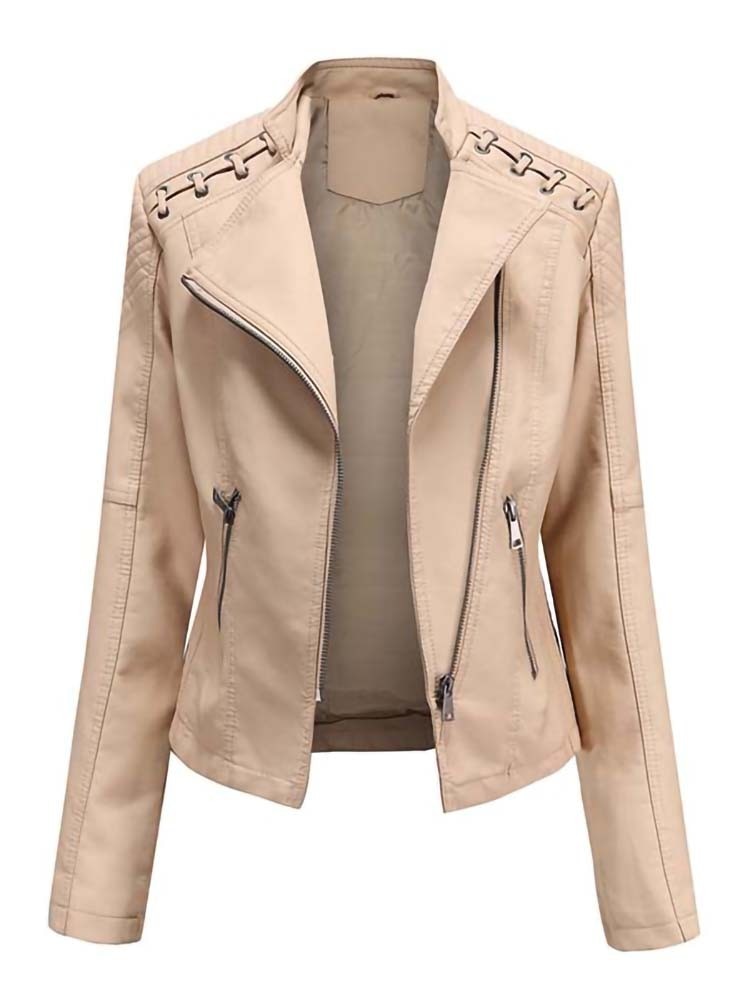 Mintlis mujer piel chaqueta motera Carolina, 12 colores, 7 tallas