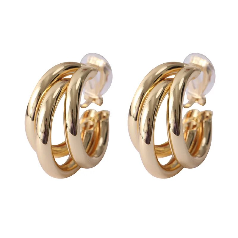 CLIP Nadine Hoops Earrings, 2 colors