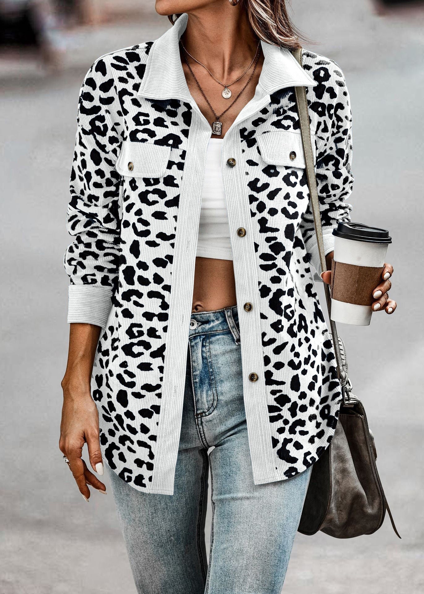 Leo jacket with Lopardo print, 8 colors, 6 BIG SIZES