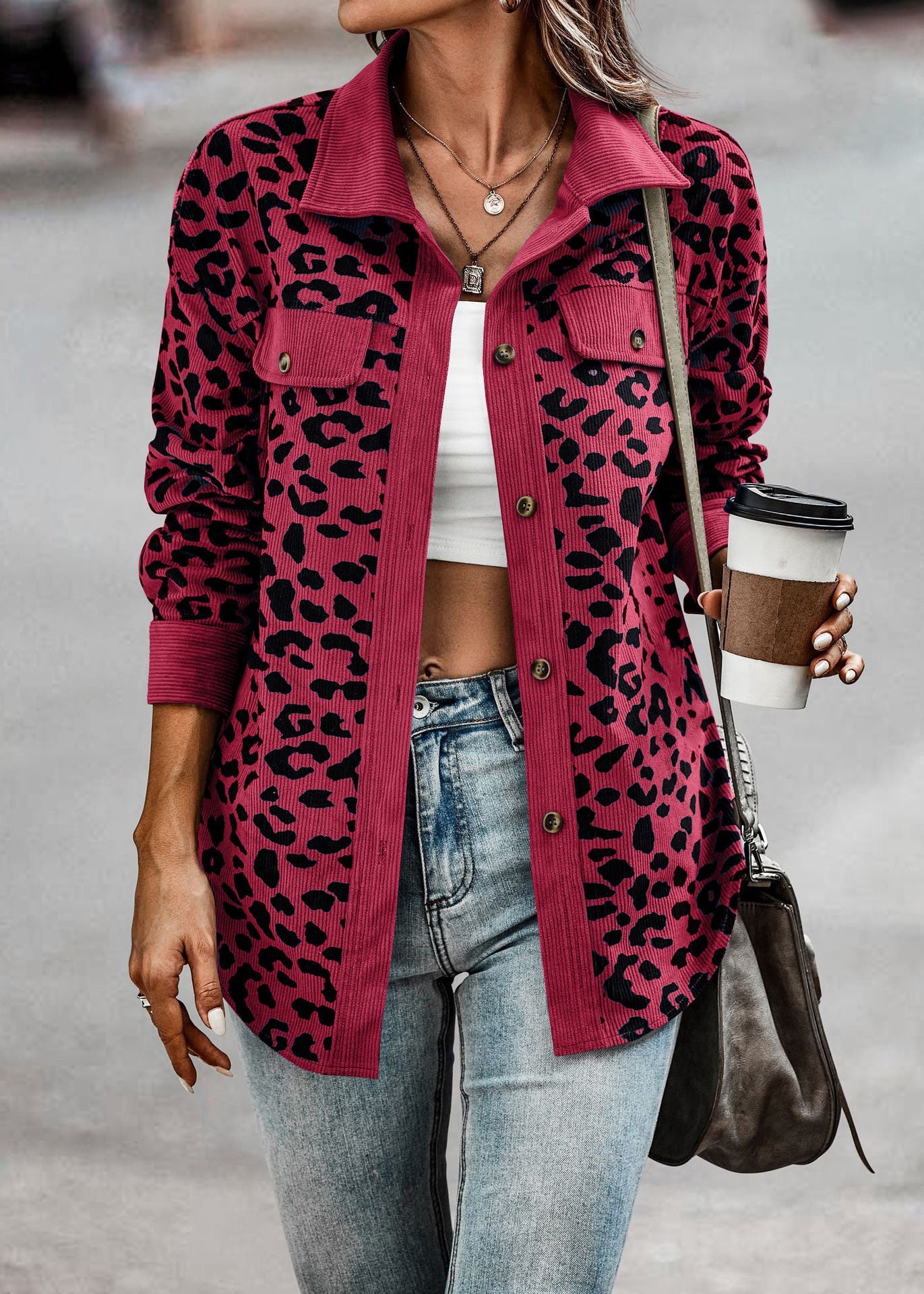 Leo jacket with Lopardo print, 8 colors, 6 BIG SIZES