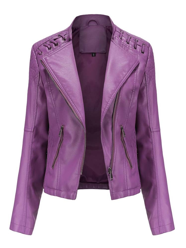 Mintlis mujer piel chaqueta motera Carolina, 12 colores, 7 tallas