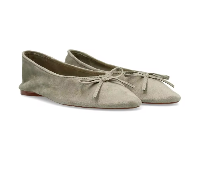 FLOWER LEATHER AND VELVET BALLERINA, 2 colors, sizes (36-41). Made in Spain.