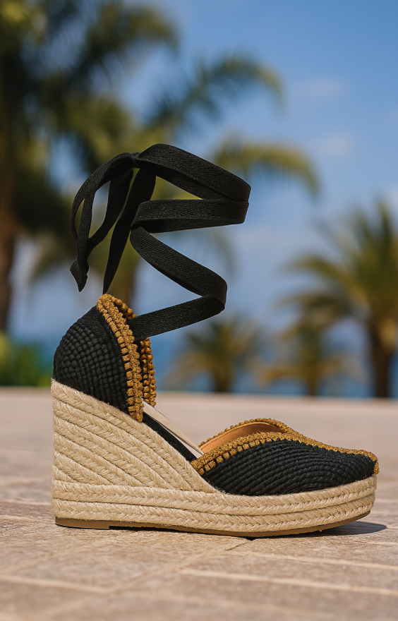 DESSERT ESPARTO WEDGES, 2 colors sizes (36-41) Made in Spain
