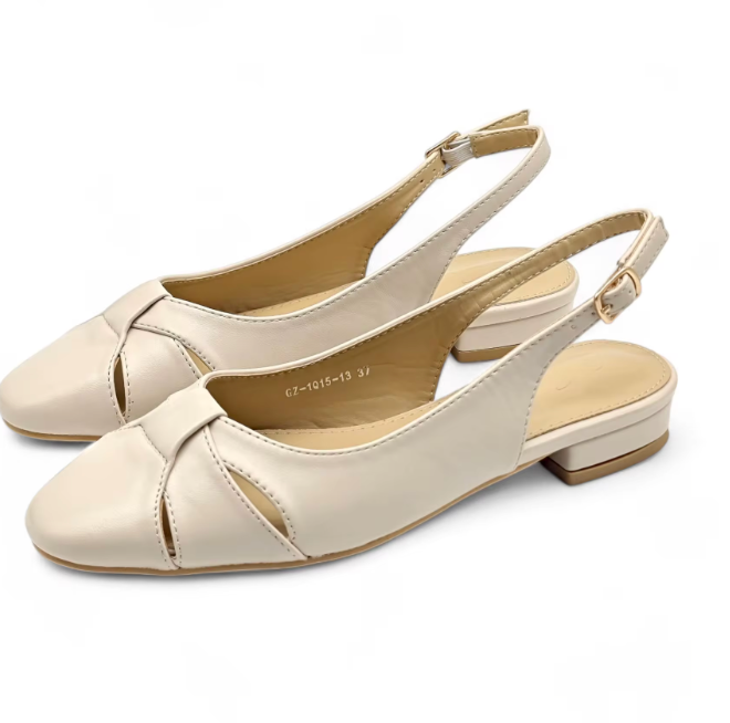 Metallic leather ballerina flats, 4 colors, sizes 36-41. Made in Spain.