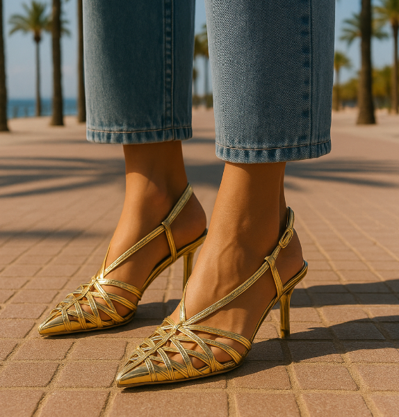 PARADISE GOLD LEATHER SANDALS, size (35-41)