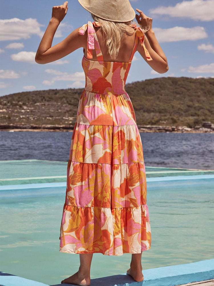 Robe d'été en mousseline et viscose, 2 couleurs
