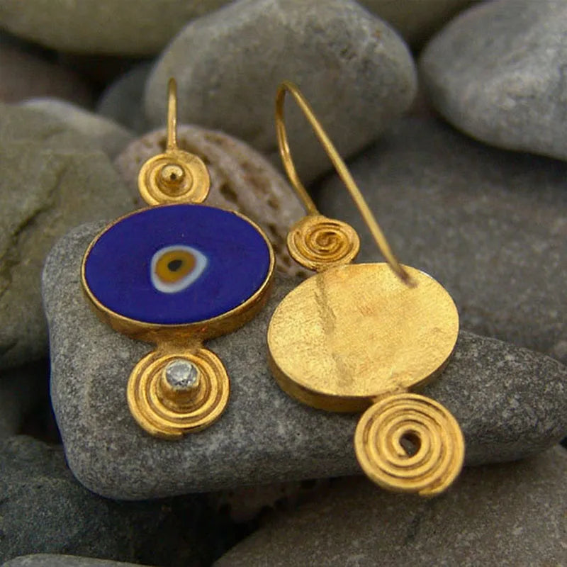 Pendientes Vintage Ojo Turco Azules