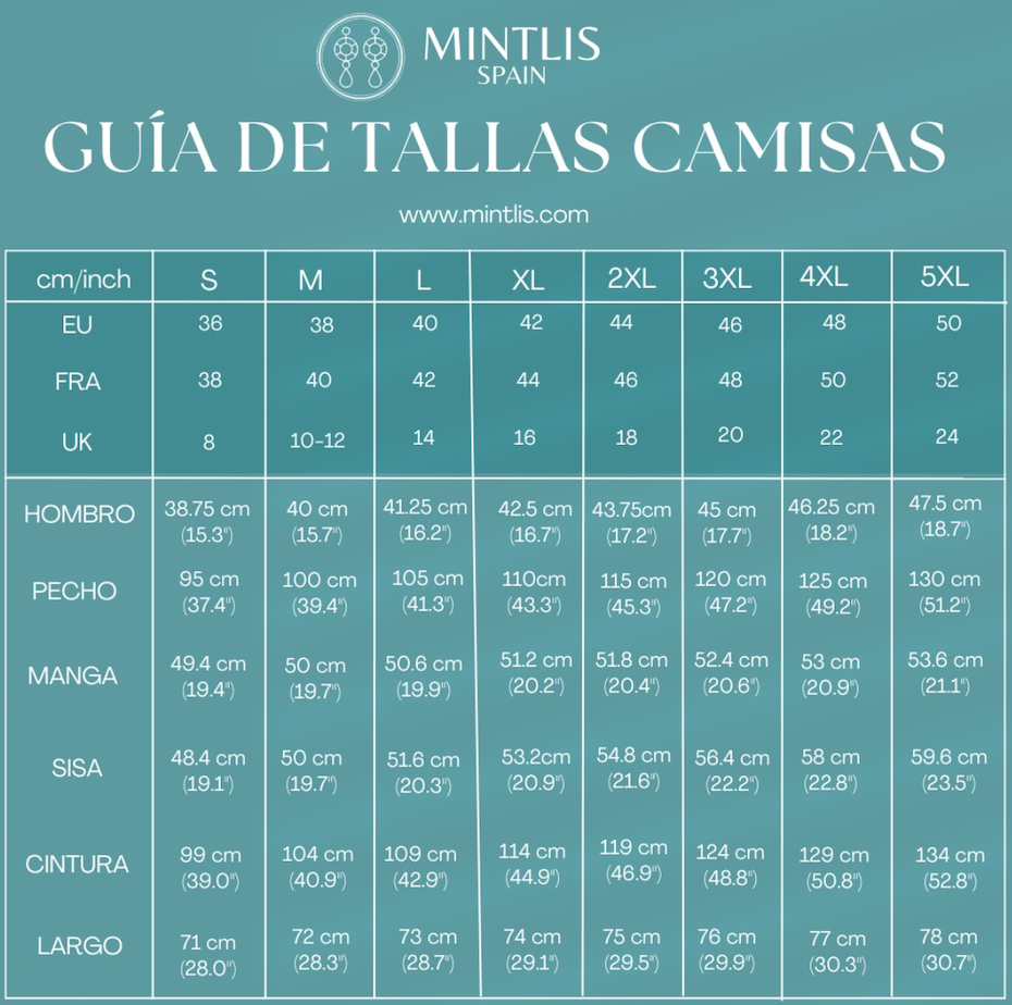 Mintlis mujer algodón camisa Glory, 3 colores, tallas (36-48)