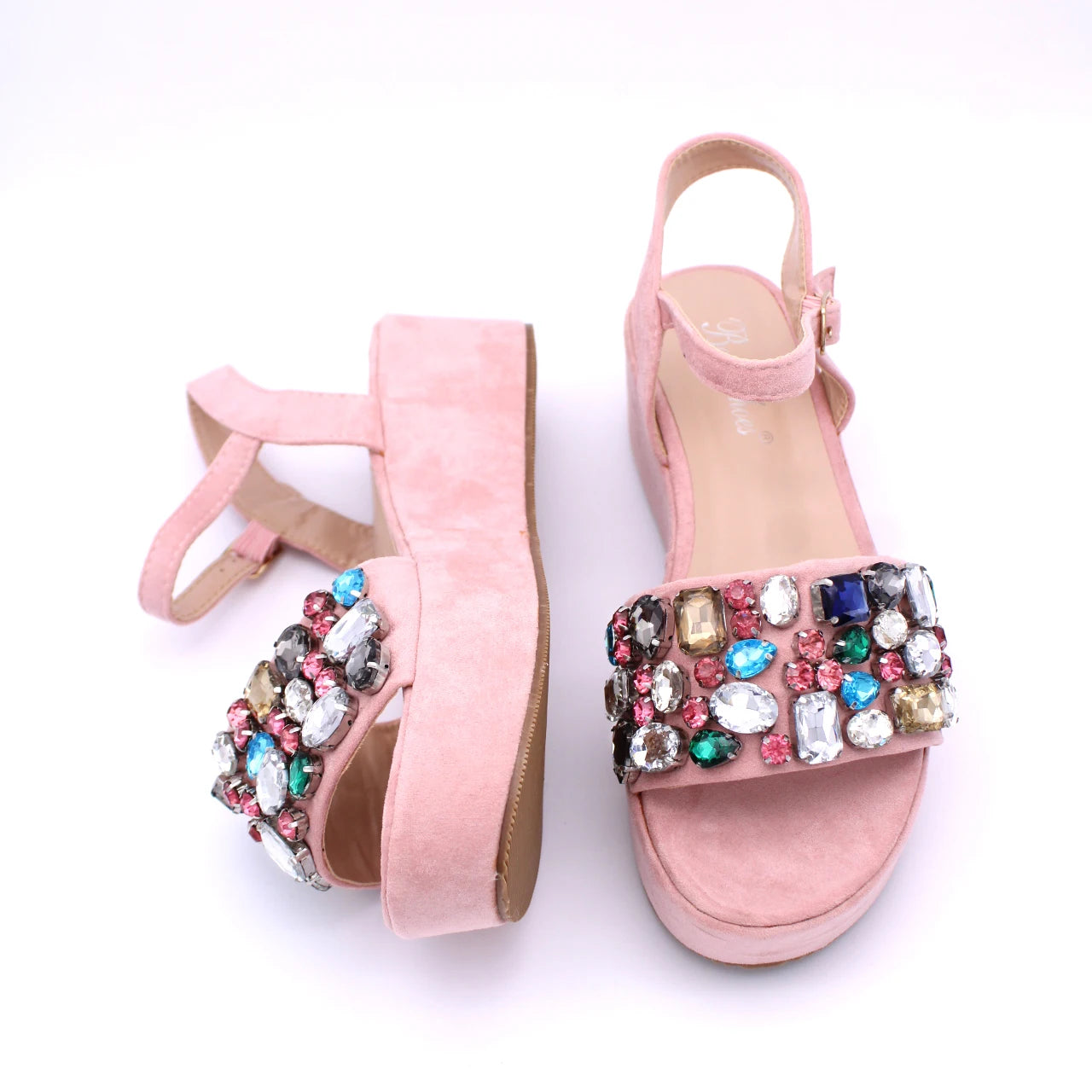 Sandalias Capri piedras cuña, 4 colores MADE IN SPAIN