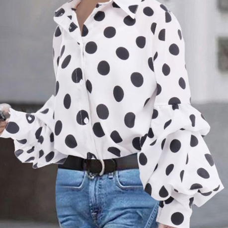 Blusa Jerez lunares, manga faról, 2 colores, 8 TALLAS GRANDES