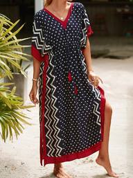 Kaftan Mediterraneo largo, 2 colores, talla única