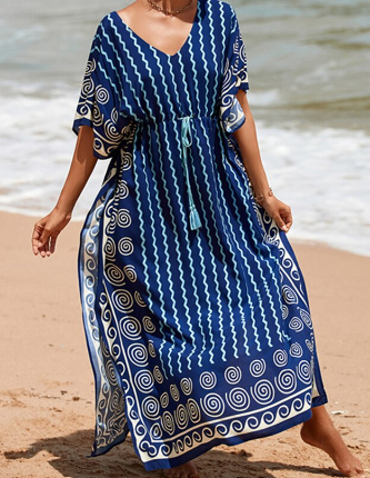 Kaftan Mediterraneo largo, 2 colores, talla única