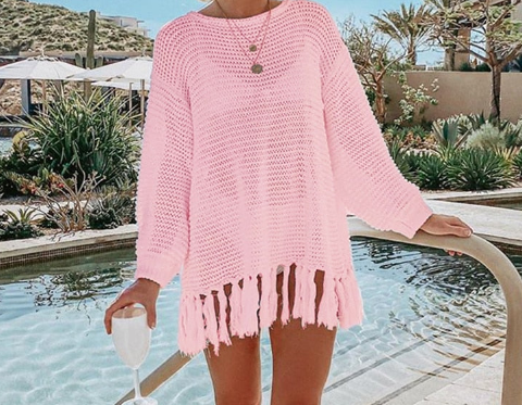 Pareo Túnica Genny Beach crotchet, 3 colores, 4 tallas