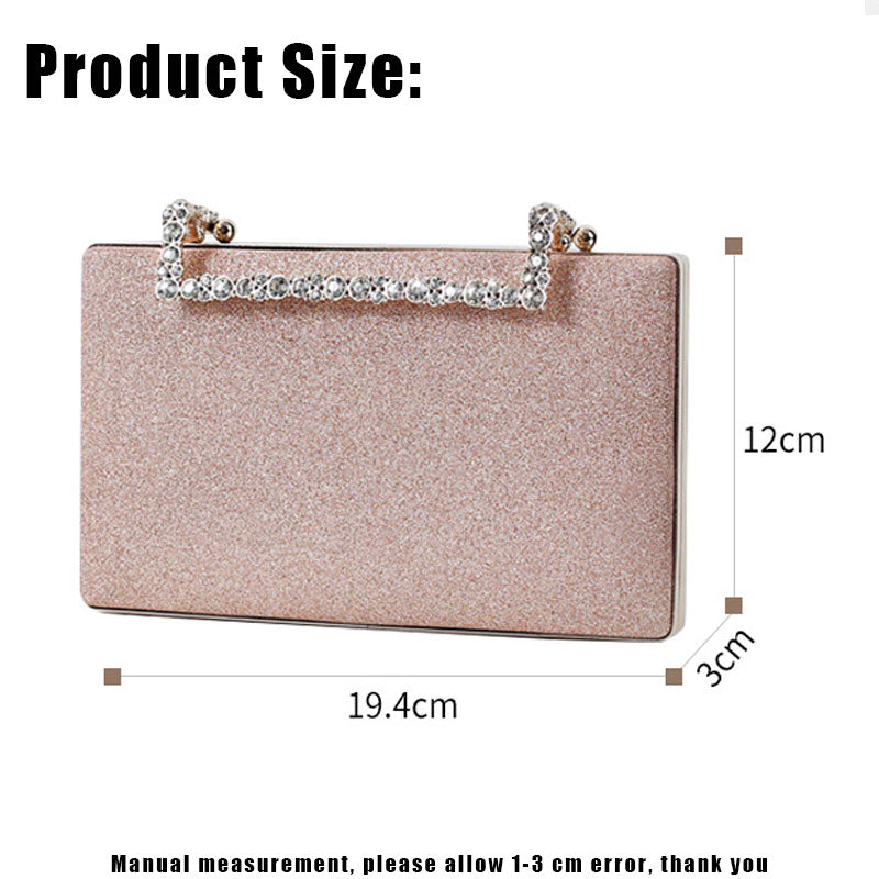 Sac à main Diana à paillettes avec bandoulière dorée, 9 couleurs