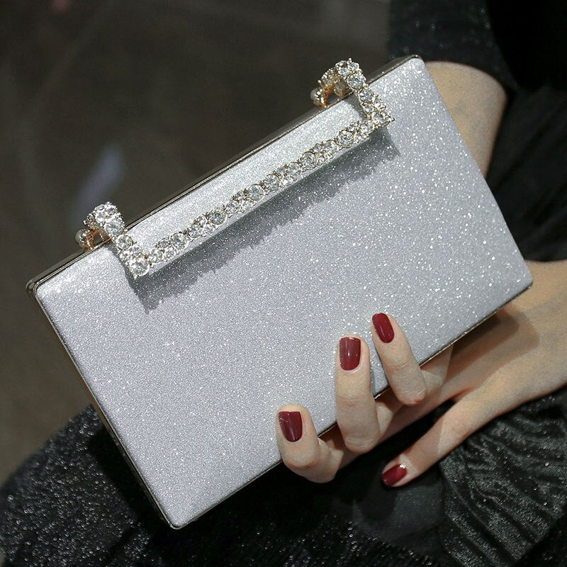 Sac à main Diana à paillettes avec bandoulière dorée, 9 couleurs