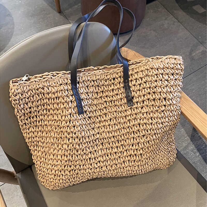 Bolso Estella Rafia asa larga, asa cuadrada , 5 colores, 2 modelos