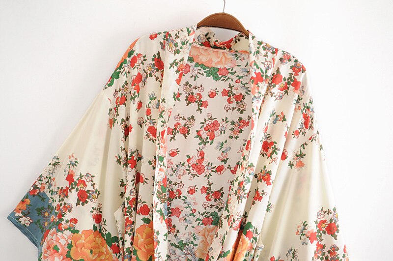 Kimono Gracia largo con fajín, 4 tallas