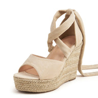 Sandalias cuña plataforma tiras, 4 colores