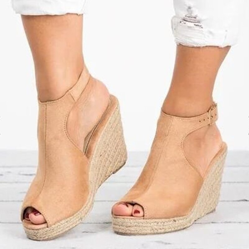 Sandalias cuñas Esparto Jimena , 6 colores, Made in Spain