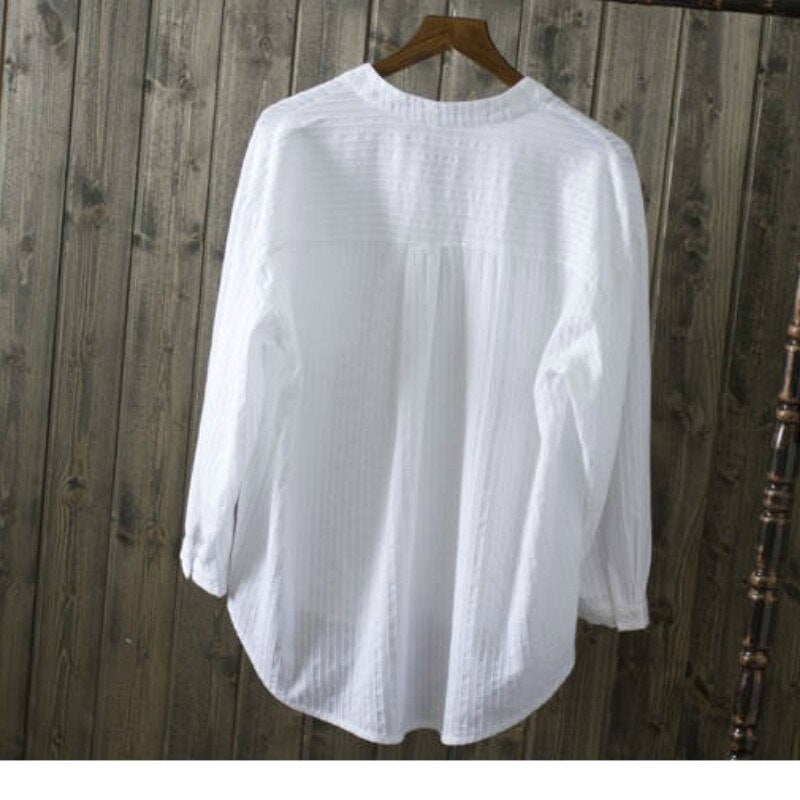 Camisa Ejecutiva blanca 100% algodón, 6 tallas