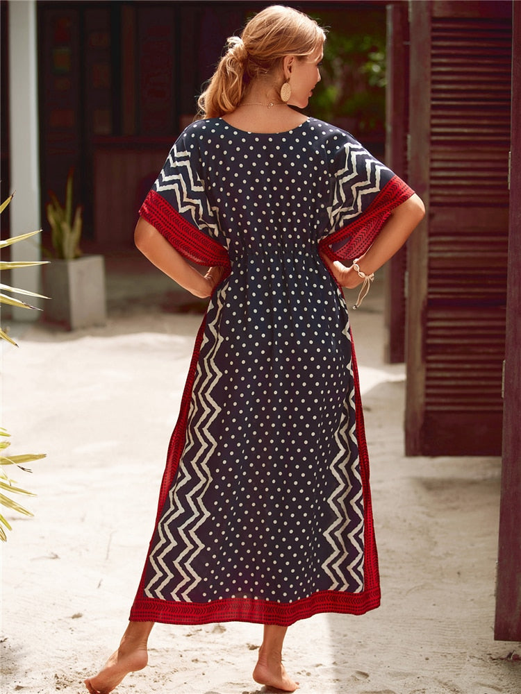 Kaftan Mediterraneo largo, 2 colores, talla única