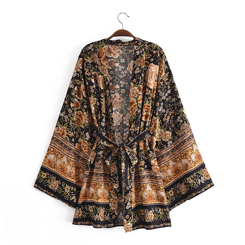 Kaftan Valere negro multicolor, 3 tallas