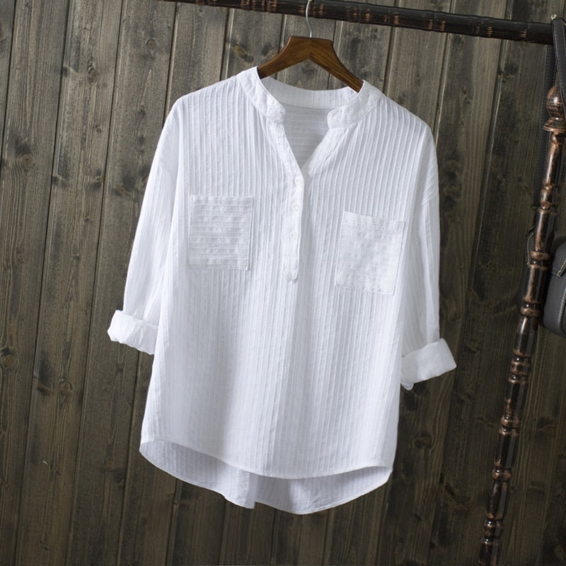 Camisa Ejecutiva blanca 100% algodón, 6 tallas