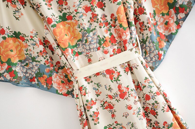 Kimono Gracia largo con fajín, 4 tallas