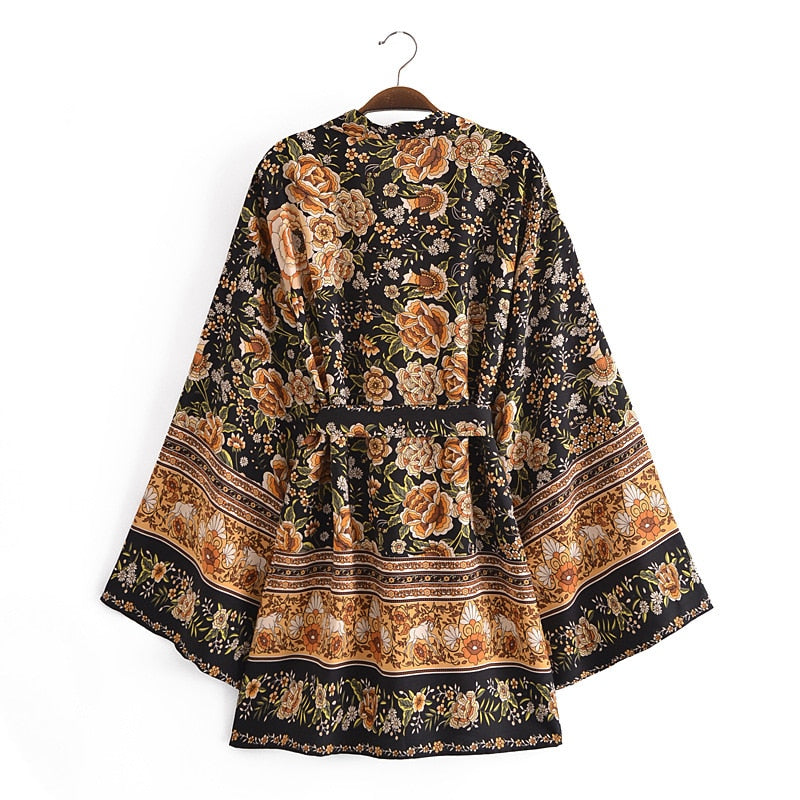 Kaftan Valere negro multicolor, 3 tallas