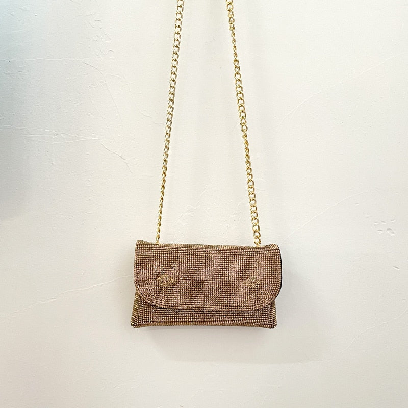 Party bag crossbody chain, 10 models, Bridget rhinestone glitter